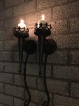 Klassieke kasteelfakkels – smeedijzer – bruin – set van 2